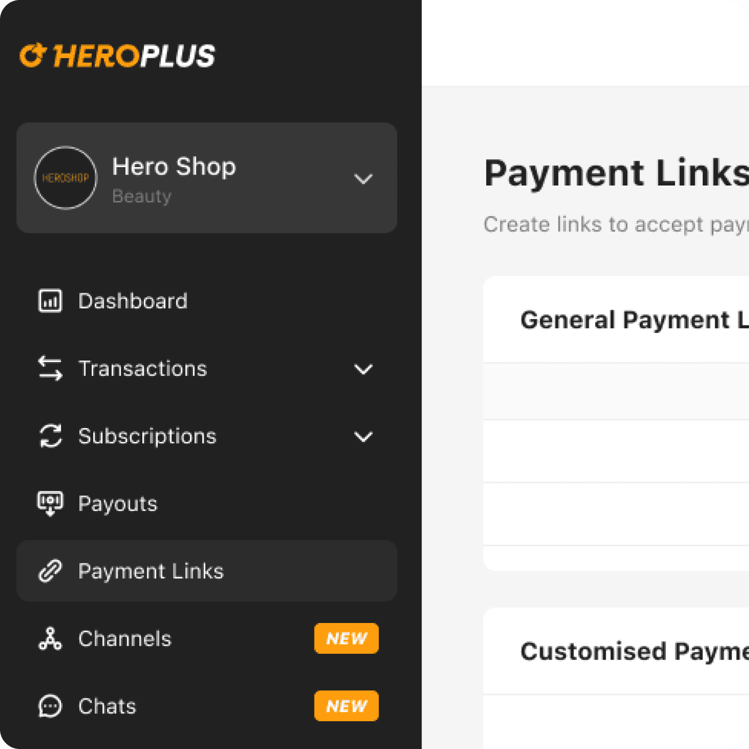 Access the Payment Links Tab